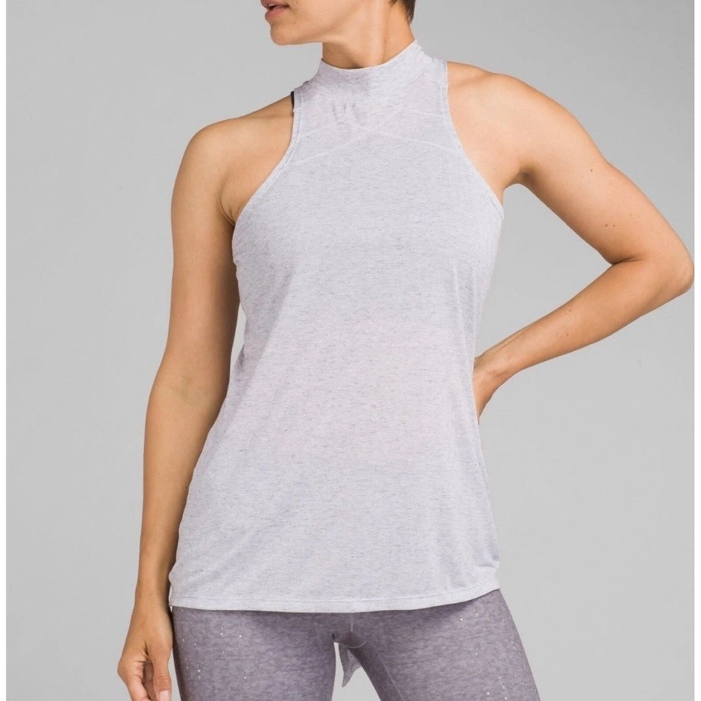 Prana Loretta Tunic Tie Back Light Heathered Gray Womens Size Large